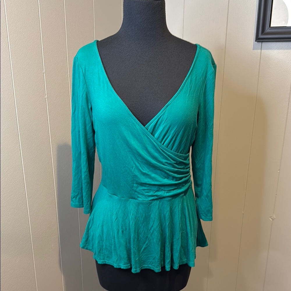 B4 VENUS Women’s Medium Blue/Green Wrap Tunic